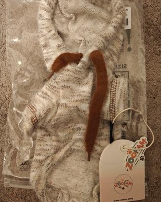 Felpa in pile a coste con cappuccio per cane