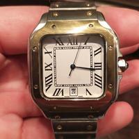 orologio con numeri romani type Cartier Santos