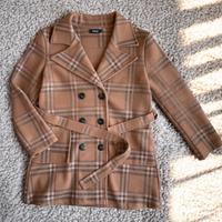 Cappotto Tartan Beige Bioma Fashion