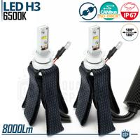 KIT Lampadine FULL LED H3 Luci 6500K 8000LM CANBUS