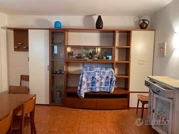 Parete tv e libreria