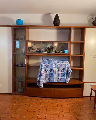 Parete tv e libreria