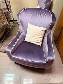 Poltrona Fagiolino  in Velluto Lilla
