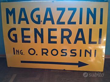 Grande insegna smaltata magazzini generali 