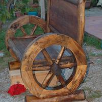 Panca in Legno teak con Ruote