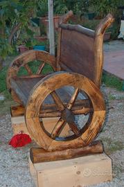Panca in Legno teak con Ruote