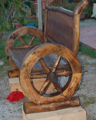 Panca in Legno teak con Ruote