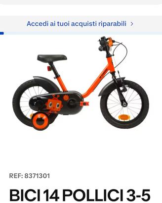 BICI 14 POLLICI 3-5 ANNI 500 ROBOT B'TWIN
