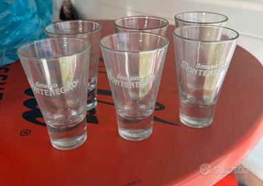 6 bicchieri amaro montenegro . Nuovi con scatola o