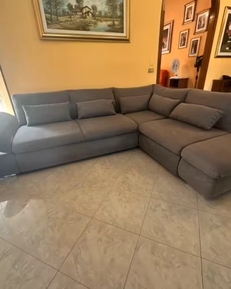 Divano letto con penisola e cassetto