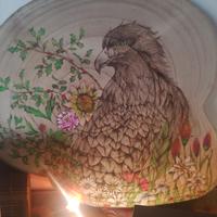 Aquila pirografata a mano