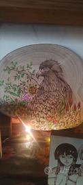 Aquila pirografata a mano