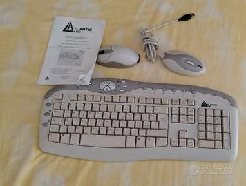 Tastiera+Mouse Wireless Atlantis Land.Vintage