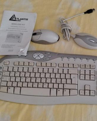 Tastiera+Mouse Wireless Atlantis Land.Vintage
