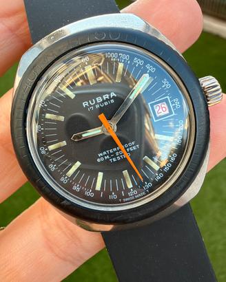 Orologio vintage Skin diver Rubra Swiss made