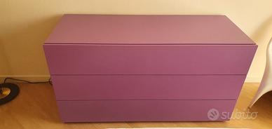 Cassettiera 3 cassetti – Color malva