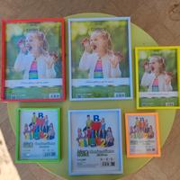 6 cornici colorate diverse dimensioni