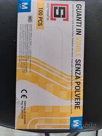 Confezione 100 guanti in vinile tg M