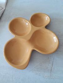 Antipastiera in porcellana ocra