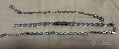 3 bracciali uomo in acciaio – lotto