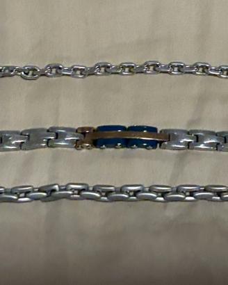 3 bracciali uomo in acciaio – lotto