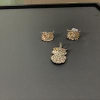 Parure con pendente e orecchini gufo