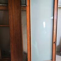 Porta Vintage in Legno con Vetro Satinato