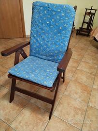 4 poltroncine in pino reclinabile