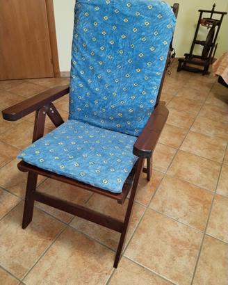 4 poltroncine in pino reclinabile