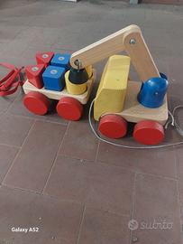 Camion a traino,in legno