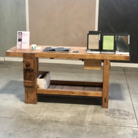 Banco da lavoro in legno con morsa cassetto