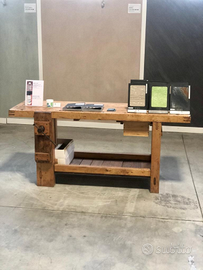 Banco da lavoro in legno con morsa cassetto