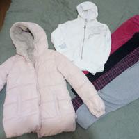 Bambina, giacca felpa leggings pantaloni: 6 pezzi