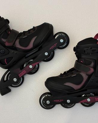 Pattini Oxelo Active Fit 3 nero/rosa N* 40