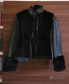 Giacca donna pelle e pelliccia lapin