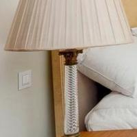 Lampade (2)  da tavolo in ottone e cristallo