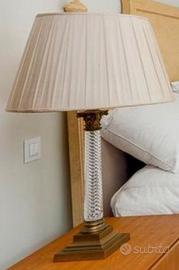 Lampade (2)  da tavolo in ottone e cristallo