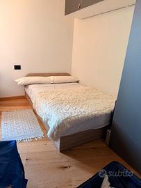 Letto 1 piazza e mezza + materasso e spazio sotto
