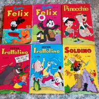 Fumetti: lotto PINOCCHIO,TROTTOLINO,SOLDINO,FELIX