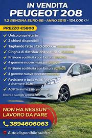 Peugeot 208 benzina euro6b neopat certificati