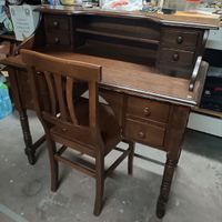 Scrittoio scrivania in legno massello con cassetti