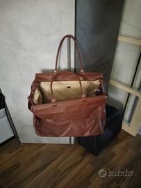 Borsa valigia stile medico in pelle