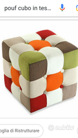 pouf patchwork in tessuto