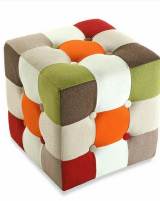 pouf patchwork in tessuto