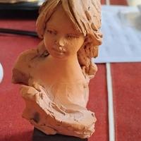 Nico Venzo - Statuina in terracotta su base in leg
