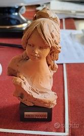 Nico Venzo - Statuina in terracotta su base in leg