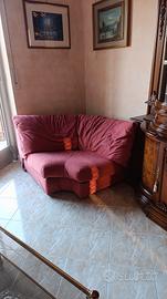 Divano letto,scomponibile 3 pezzi Rosso antico