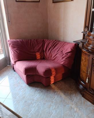 Divano letto,scomponibile 3 pezzi Rosso antico