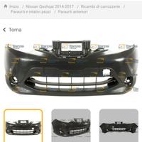 Paraurti anteriore nissan qasqhai 2014/2017 NUOVO