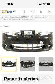 Paraurti anteriore nissan qasqhai 2014/2017 NUOVO